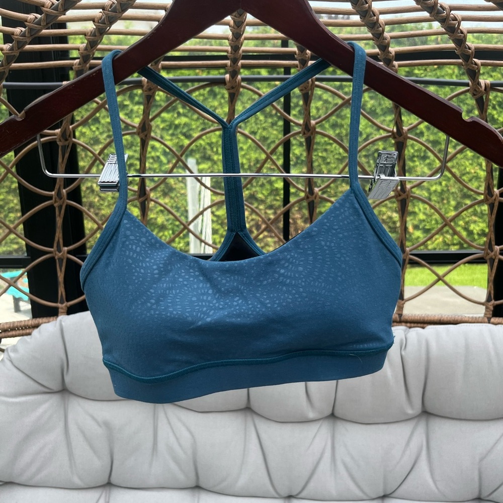 Lululemon Flow Y bra, size 4, green print